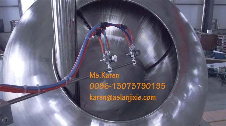 Automatic Tablet Film Coating Machine Snacks Chocolate Spraying Coating Machine
