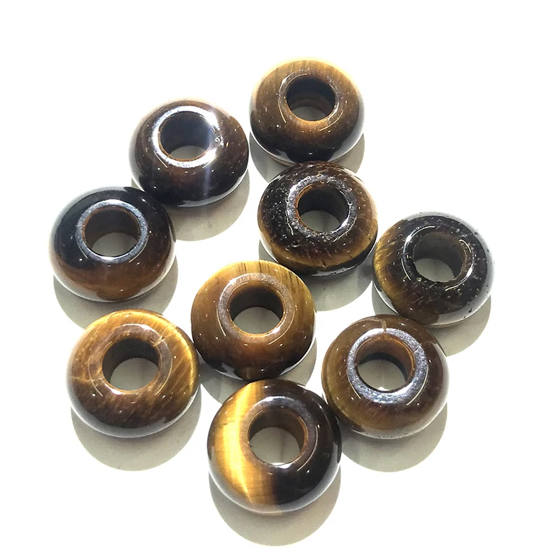 Wholesale 8mm 14mm Carnelian Howlite Jade Rondelle Large Hole Gemstone Beads, Big Hole Stone Beads for Jewelry Making 4-12mm