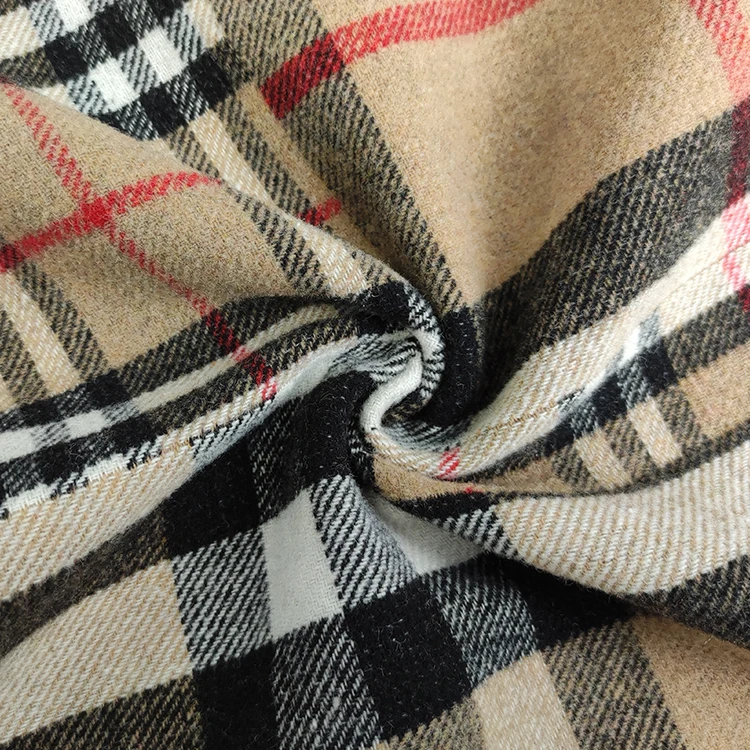 Fashion wool fabric polyester jacquard fabric mens suit jacket plaid pattern 400 gsm yarn-dyed