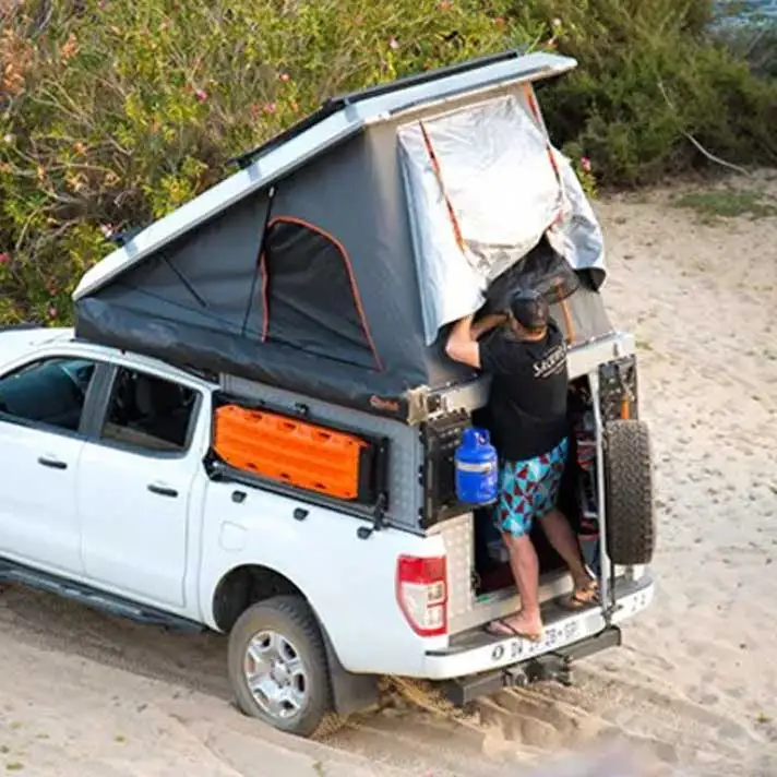 New Type EcoCampor 4x4 Waterproof Tent Canopy Camper Ute Trays Truck Camper Canopy With Tent for Sale