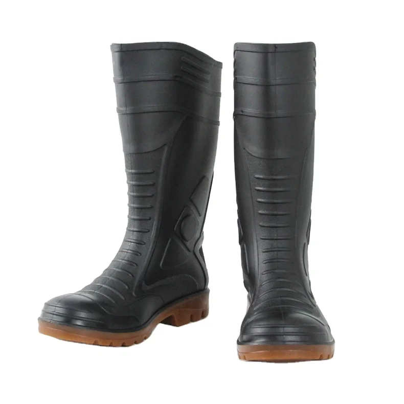 Manufacturer factory custom safety shoes for men steel toe boots Anti smashing slip resistant pvc gumboots