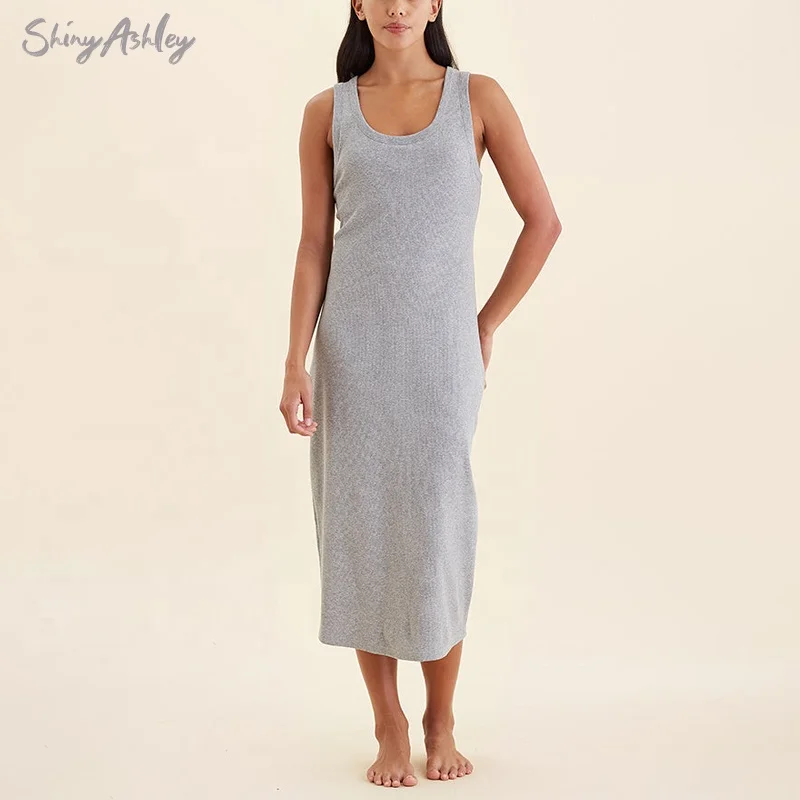 Tank top base dress long strappy dress large size dress base skirt lounge wear sleepwear women nightgown