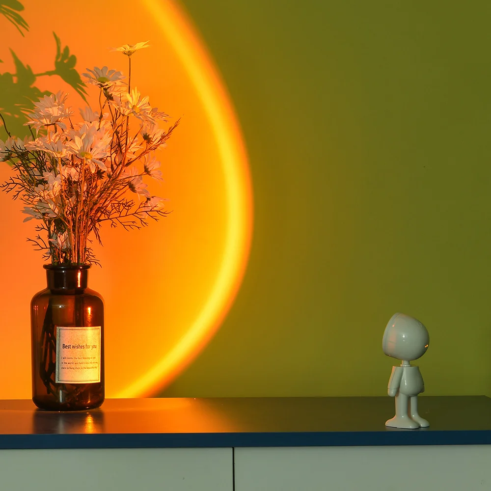 High Quality Cheap Price Low Shipping Cost Aluminum Alloy Sunset Projector Lamp LED Sunset Projection Light Halo Lamp