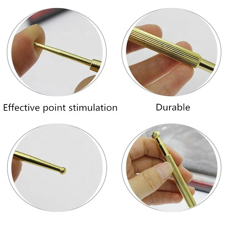 Brass Ear Pressure Acupuncture Point Massage Probe Auricular Detection Pen Stick Ear Care Health Care New