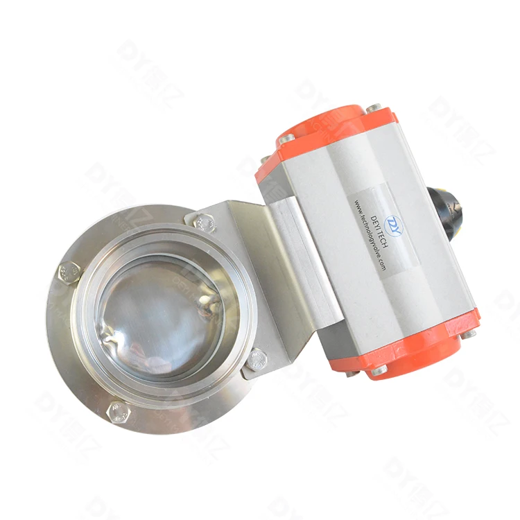 Hygienic Grade 51mm Stainless Steel Pneumatic Actuator Triclamp Butterfly Valve with PTFE seal