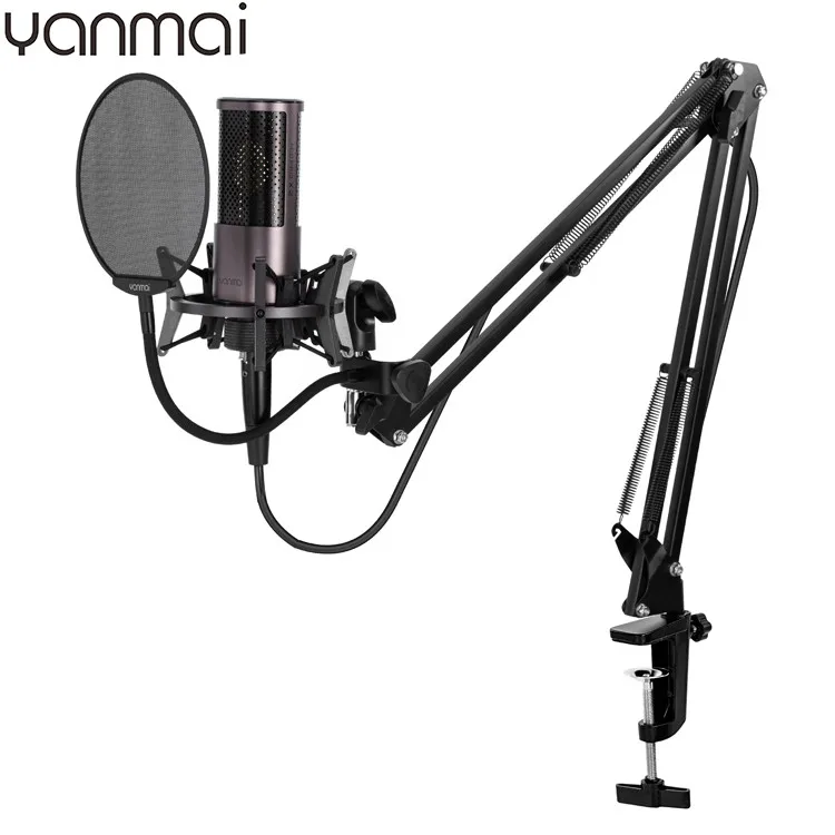 Конденсаторный микрофон Cardiodid, профессиональный студийный микрофон OEM X2 с подставкой на руку, микрофоны 3,5 мм, Usb-микрофон для записи