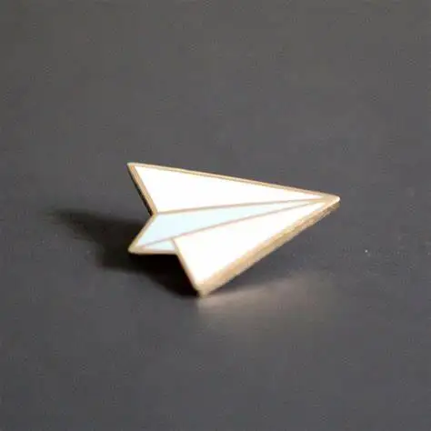 Wholesale Pretty Lovely custom enamel pin paper plane hard enamel pins