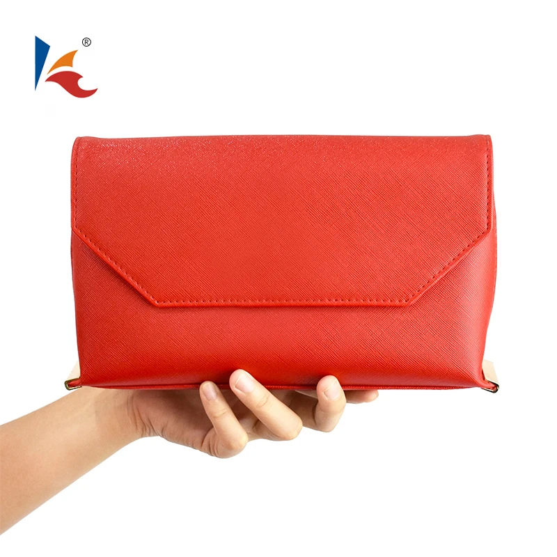 factory manufacture red square  pvc clutch bag