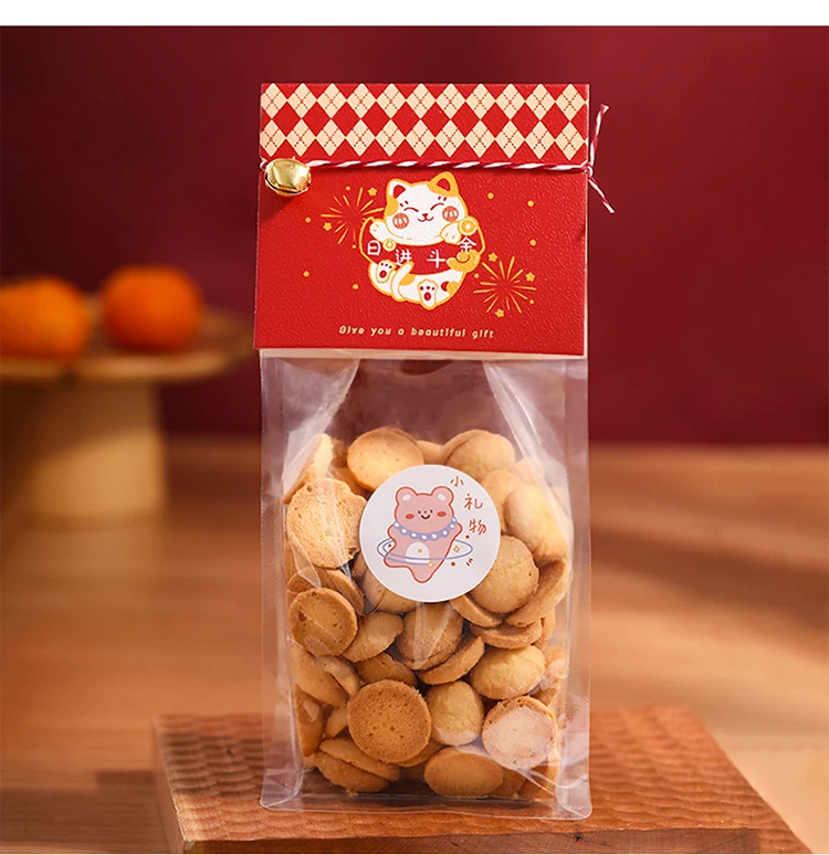 Custom sandwich box cake bread food takeout paper bag label 2' x 4' glossy seal roll packaging safety tamper proof sticker