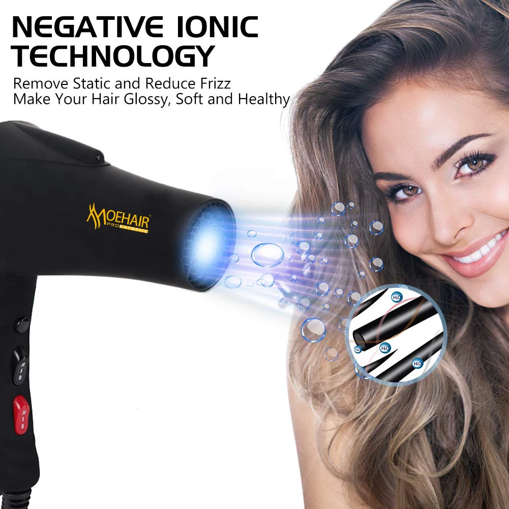 New Concept Volumizing Turbo Hairdryer Temperature Control Professional Black Salon Barber AC Motor Styling Blow Hair