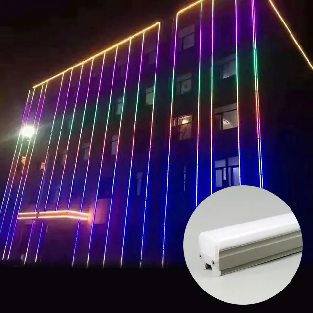 Адресная светодиодная Пиксельная трубка Rgb линейный рекламный дисплей Освещение фасада