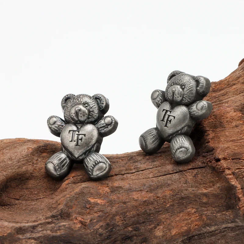 2024 Custom Alloy Shoes Brand Bear Metal Logo Tags Custom Metal Label For Shoes