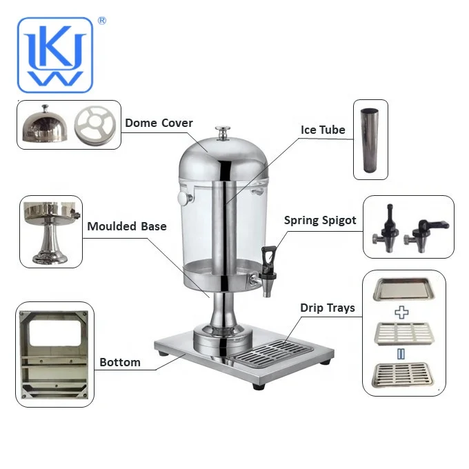 8L 201Stainless Steel  Wedding Beverage Dispenser Beer Tower Soda Dispenser With Tap