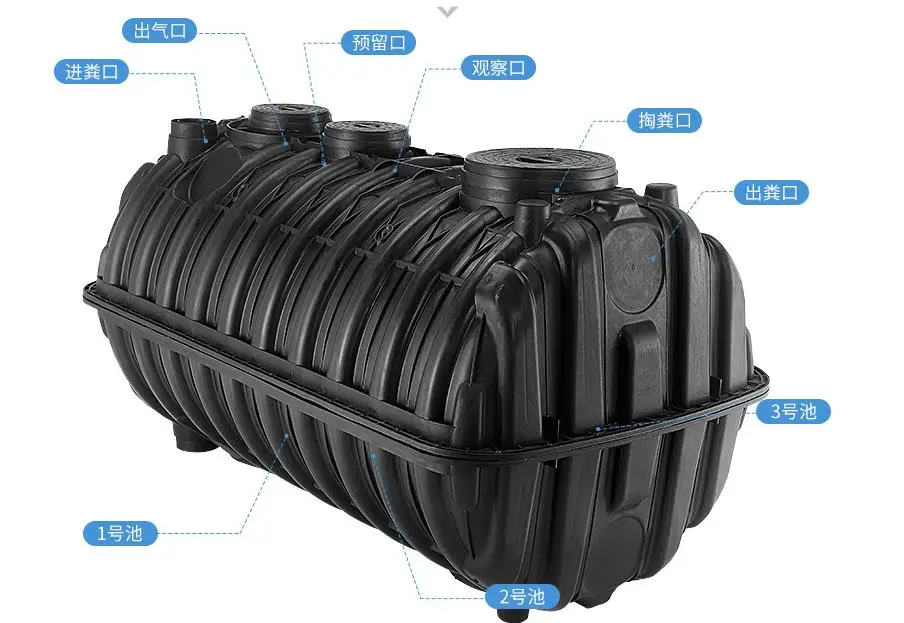 200 gallon 500 gallon 1000 gallon 2000 gallon FRP GRP Fiberglass Sewer Tank SMC Molded Bio Septic Tank SMC Septic Tank