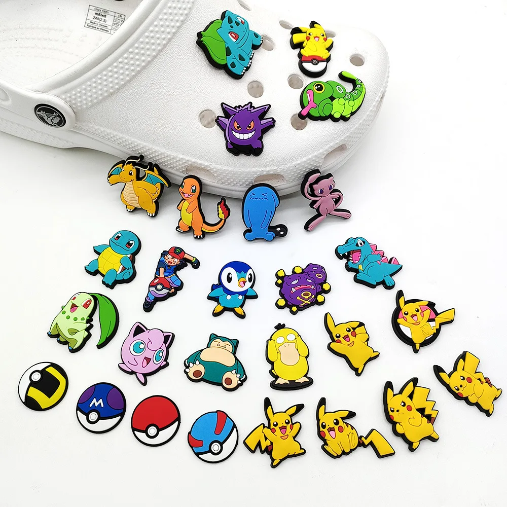 Hot Selling Pikachu Croc Charm Cute Anime Shoe Charms Soft PVC Cartoon Croc Charm for Adult Kids
