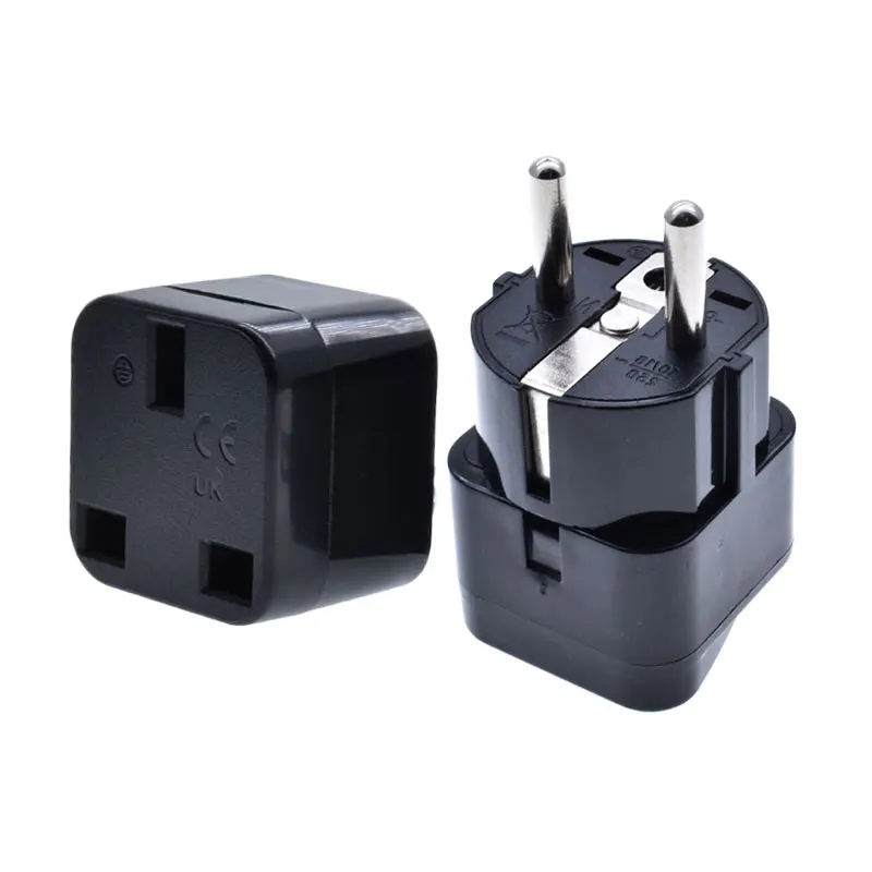 UK to EU schuko power 16A250V  Travel plug European France Germany Russian Korean Outlet Type F Socket Adapter