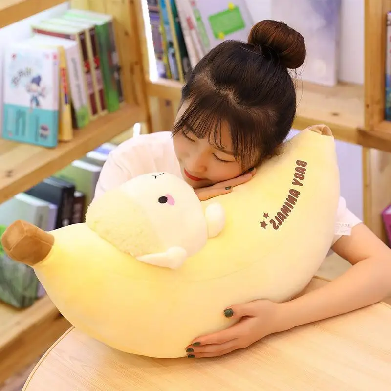 HQ Wholesale Custom Plush Banana Super Soft 23.6' Stuffed Plush Toy Washable Kawaii Plush Pillow Toy for Birthday Gift