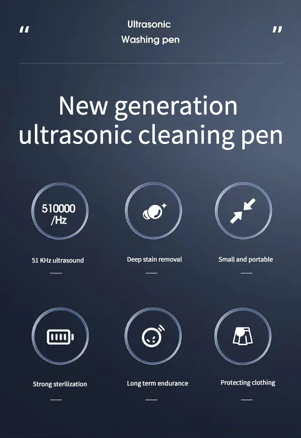 New Arrival Portable Handy Electric Clothes Washing Machine Stains Cleaner Ultrasonic Laundry Pen Stick for Travel