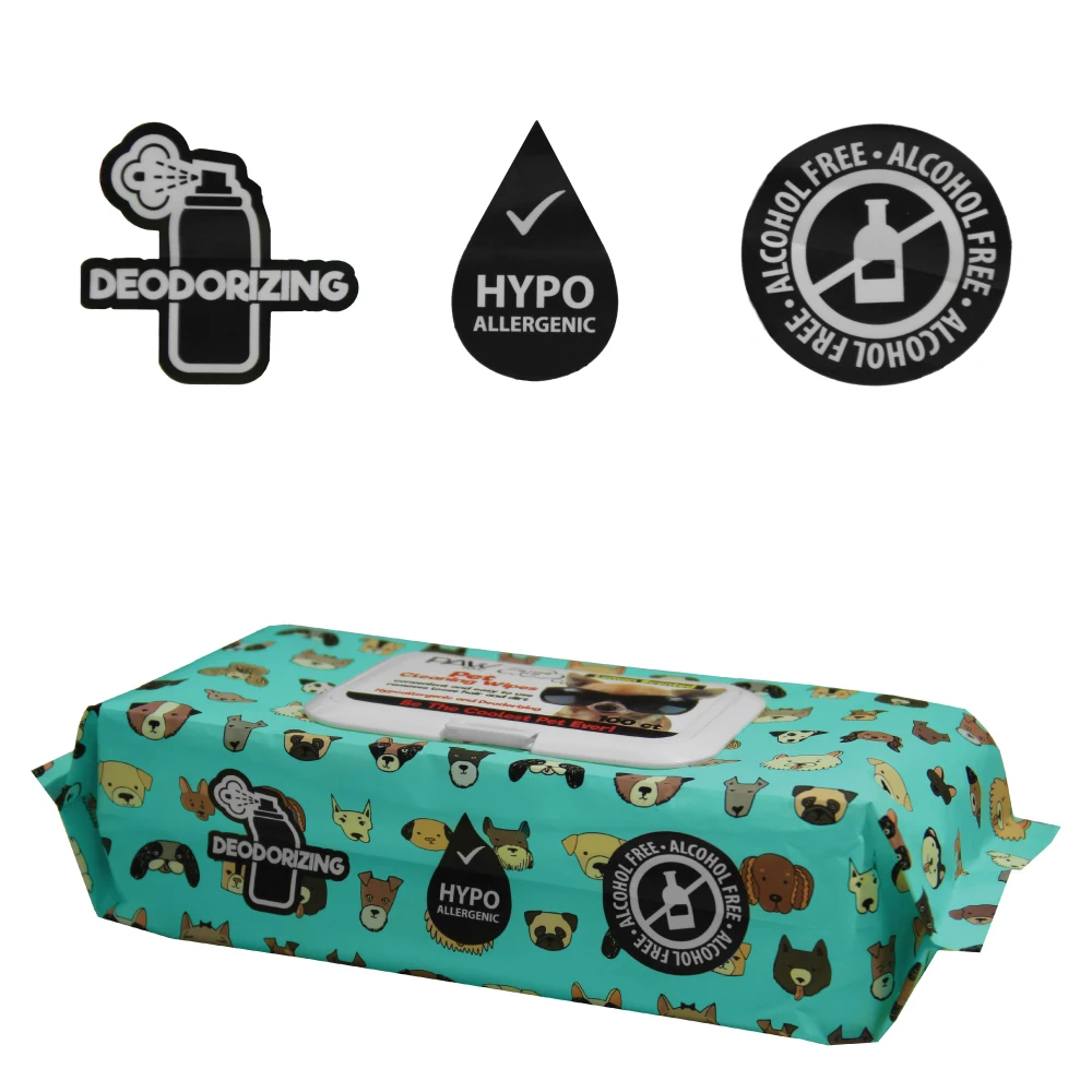 100% Biodegradable Bamboo Pet Wet Wipe for Dog Cat with Alcohol FREE