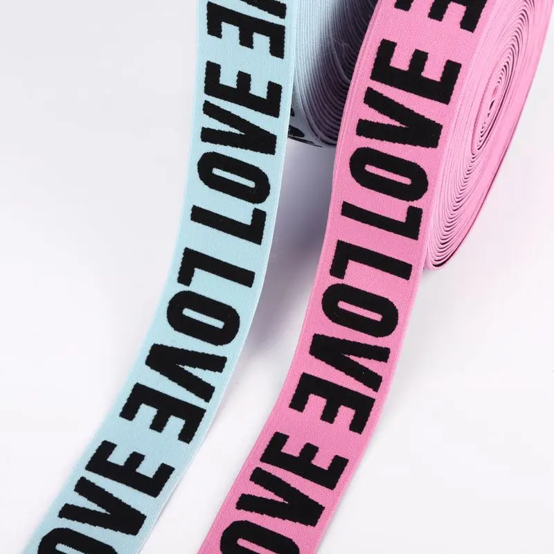 clothing accessory jacquard elastic band custom embossed logo jacquard elastic band for garment accessories