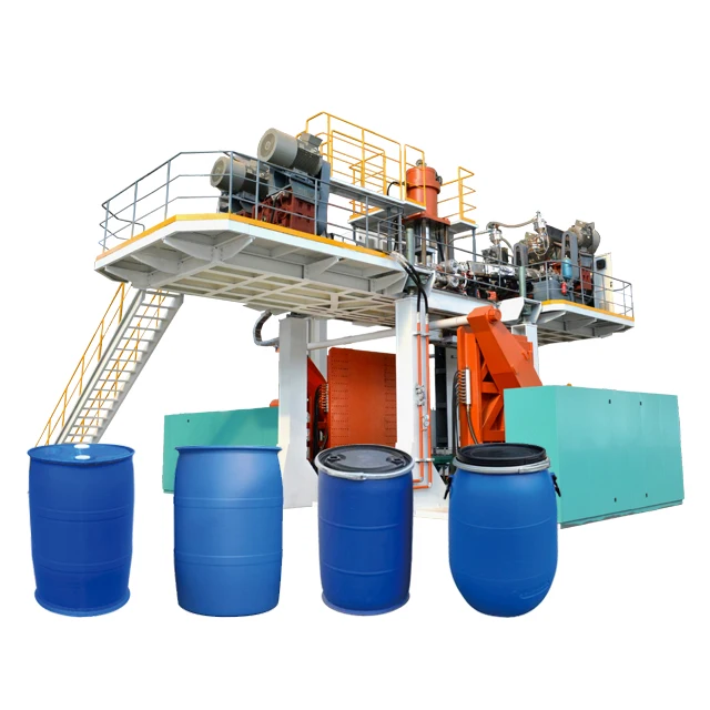 Blow molding machine make plastic blue drum barrel 120L 150L 200L 220L 250L open top drum making machine