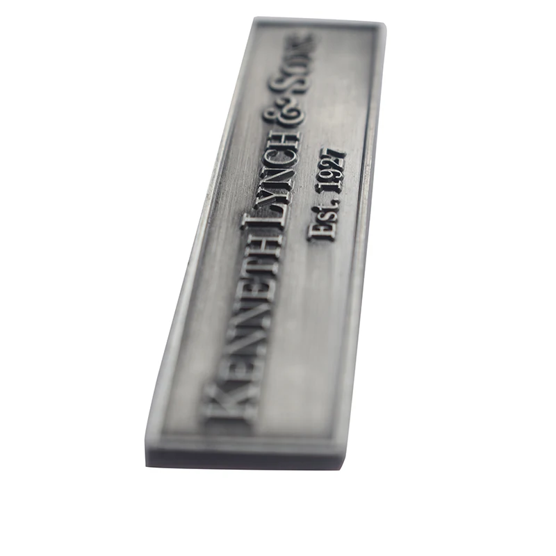 High Quality Zinc alloy custom sew metal logo label tag plate With glue on the back