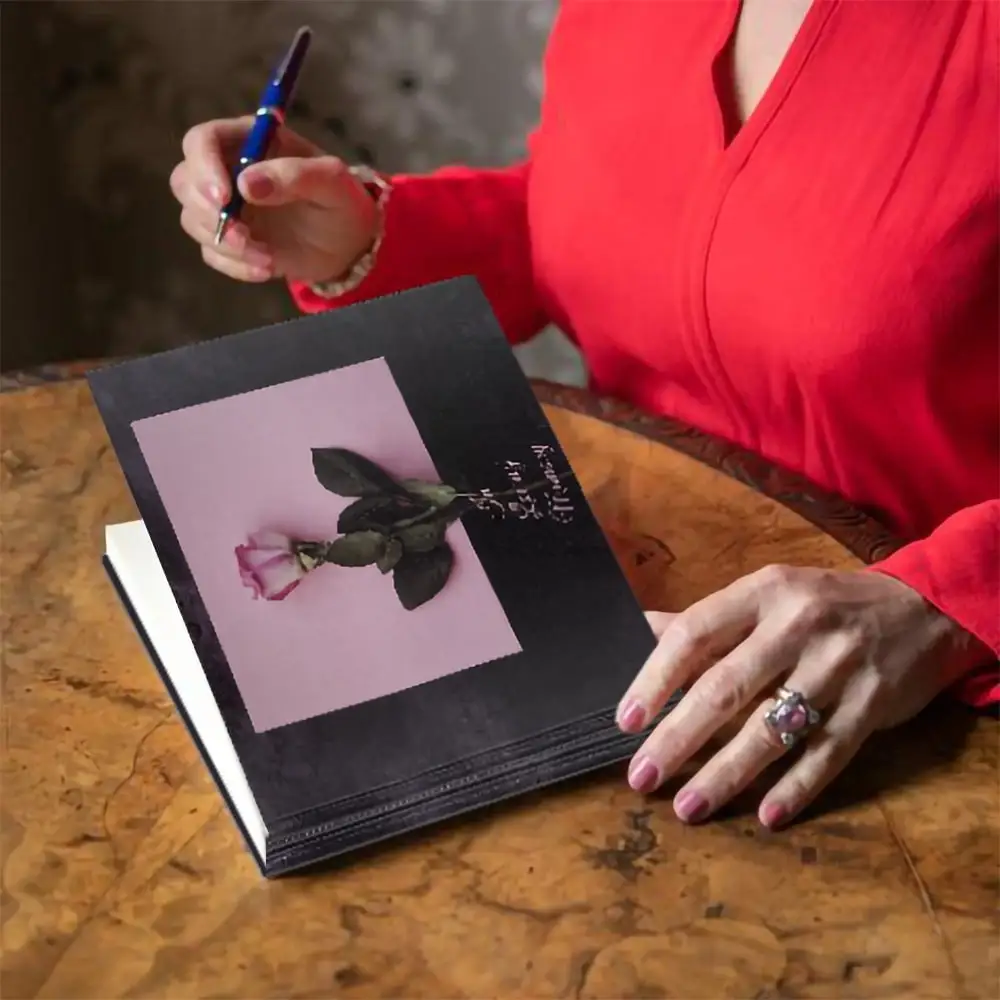 Professional Hardcover 1200Gm Grey Board Funeral Guest Book Memory Funeral Souvenirs