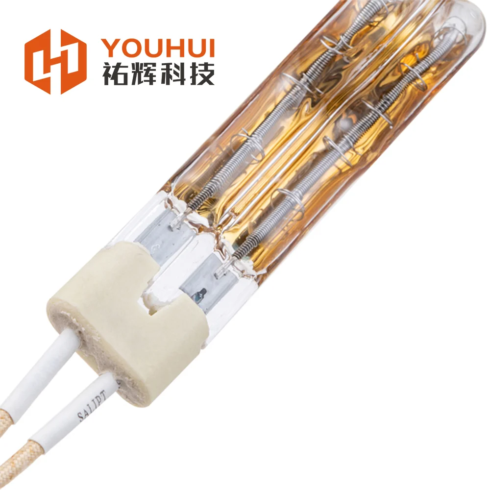 Short wave twin tube halogen lamp L-type Industrial oven equipment heating tubes