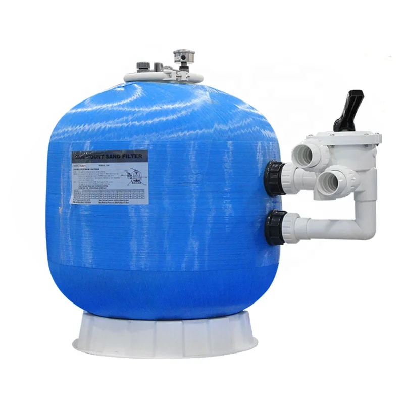Side mounted fiberglass 900mm diameter swimming pool silica sand filter for water treatment plant