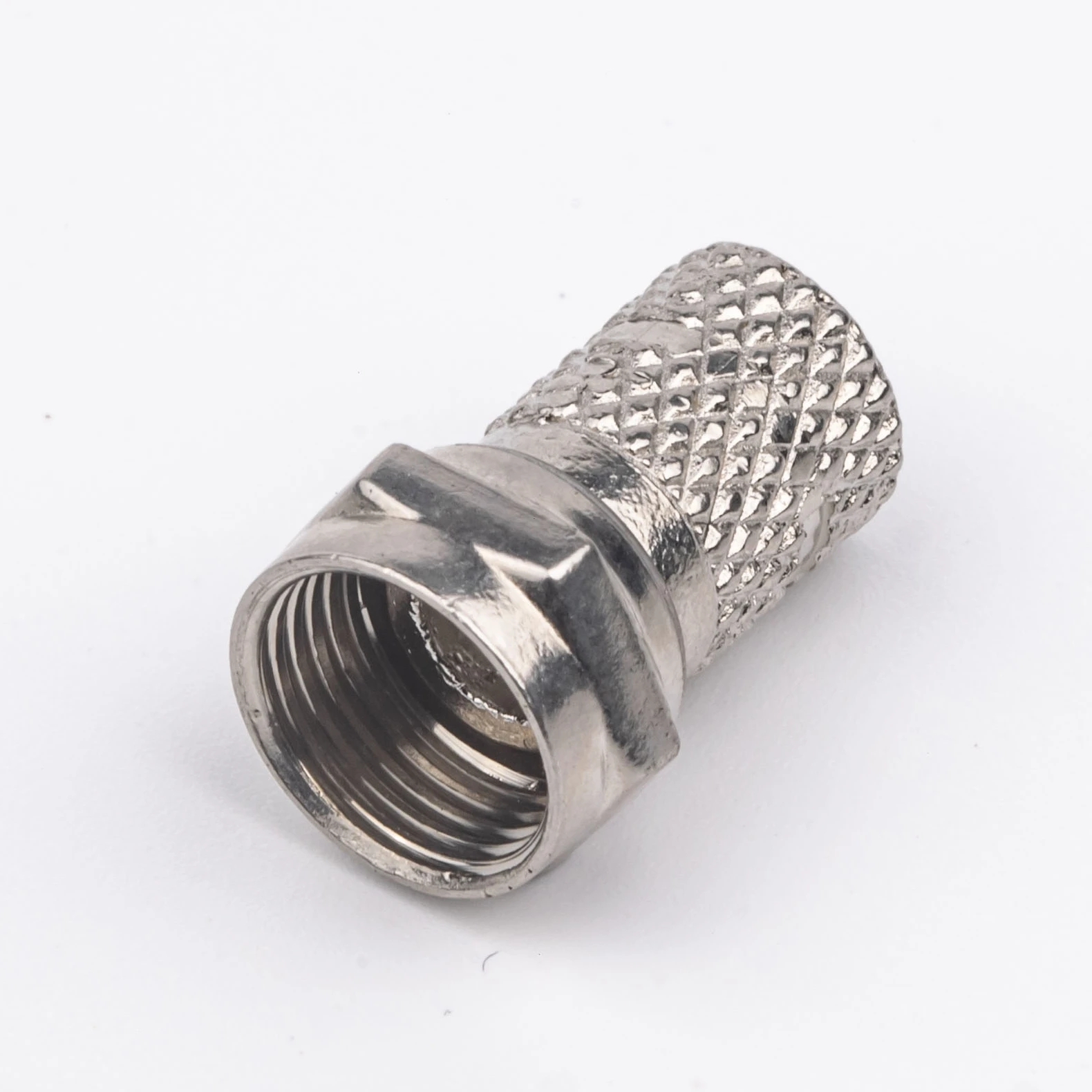 Cheap crimp plated nickel F connector for RG59 RG6 coaxial cable assembly  RF coaxial F connector