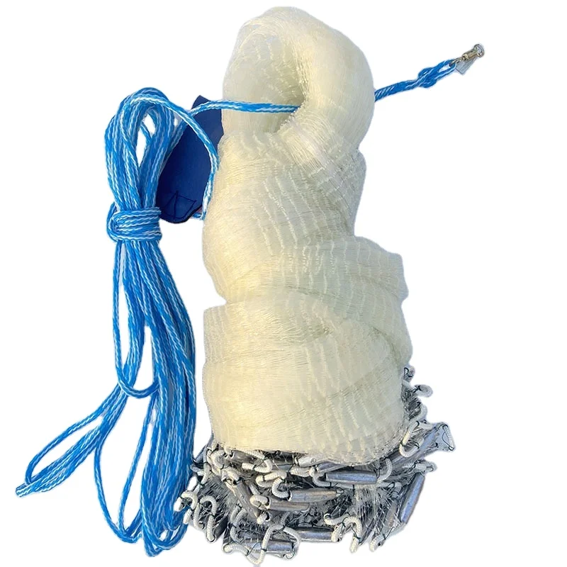 2024American Style Nylon Monofilament Easy Hand Throwing Cast net Lead pendant Net