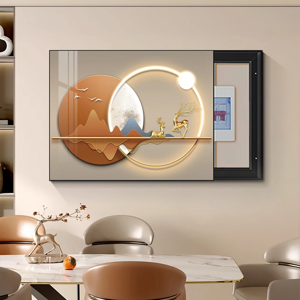 Modern simple wall decoration painting still life HD printing luxury crystal porcelain meter box hanging picture