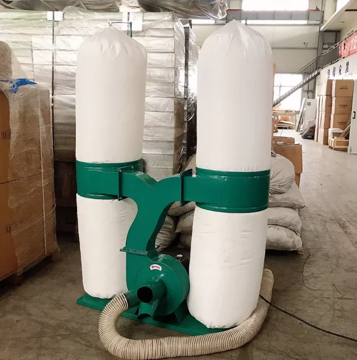 2.2kw to 11.5kw Industrial Double bag dust collector bag filter dust collecting machine wood saw cyclone