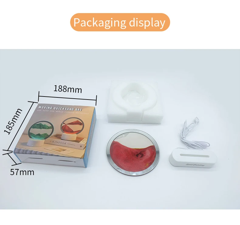 3D Dynamic Moving Sand Picture Lamp LED Light Hourglass Quicksand Painting Table Lamp Flowing Sand Art Decorative Lighting