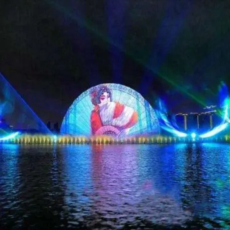 Fashionable Water Screen Fountain Musical Dancing Fountain with Colorful Lights