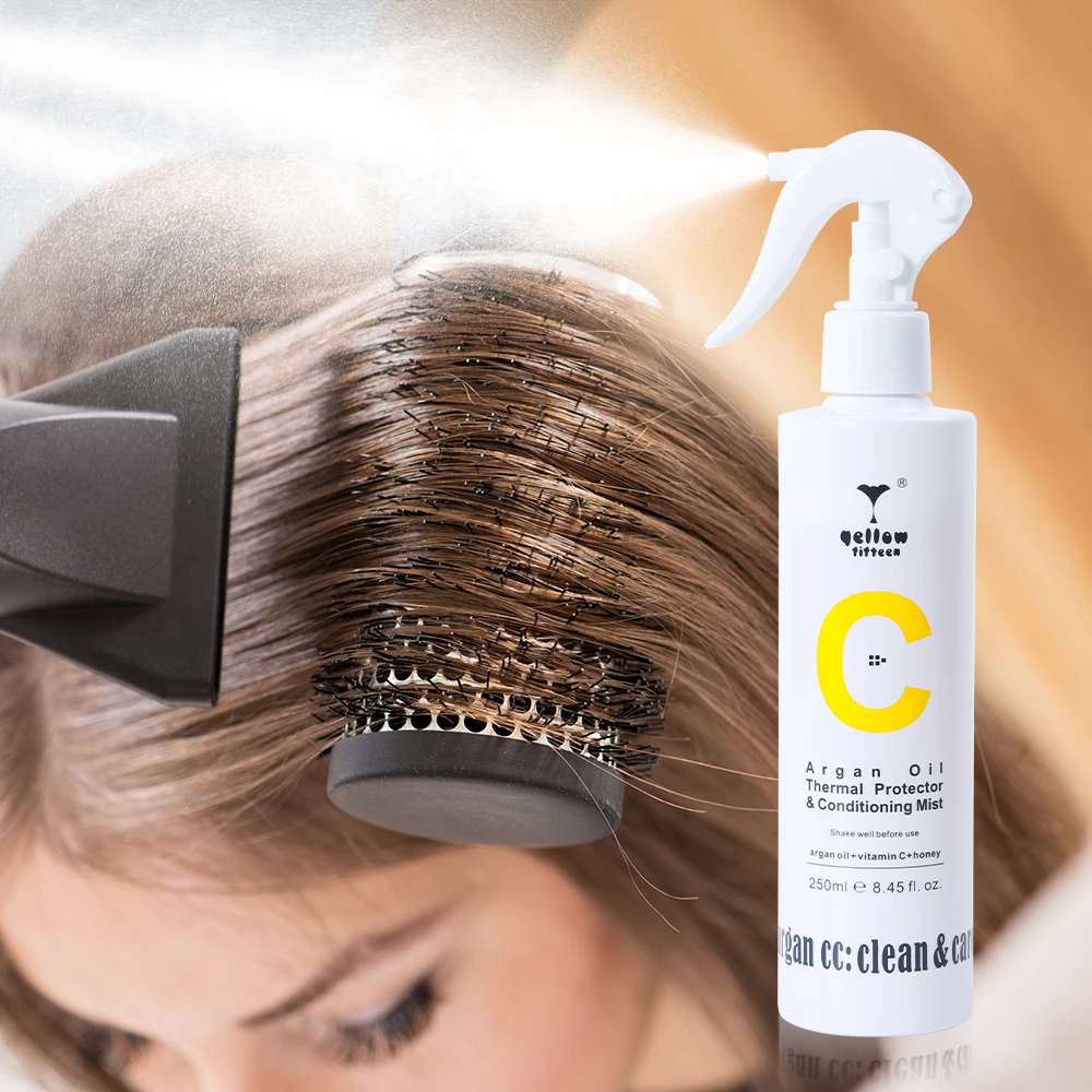 OEM/ODM Natural Honey Lemon Perfume Super Soft Argan CC Argan Oil Thermal Protector & Conditioning Mist 250ML