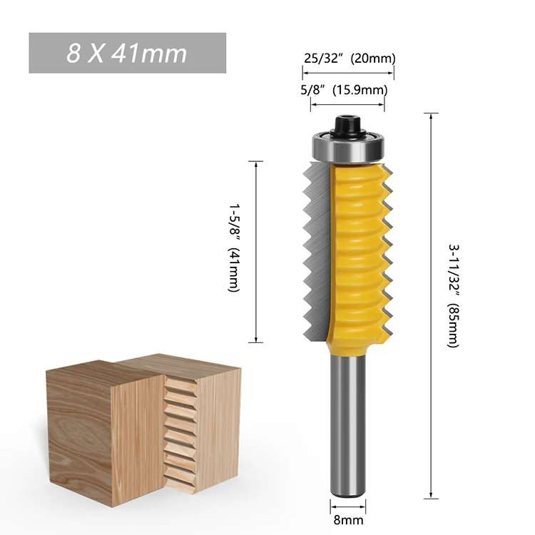Shank Finger Joint Glue Milling Cutter fresa Raised panel V joint Router Bit set for Woodworking Cone Tenoning Bit
