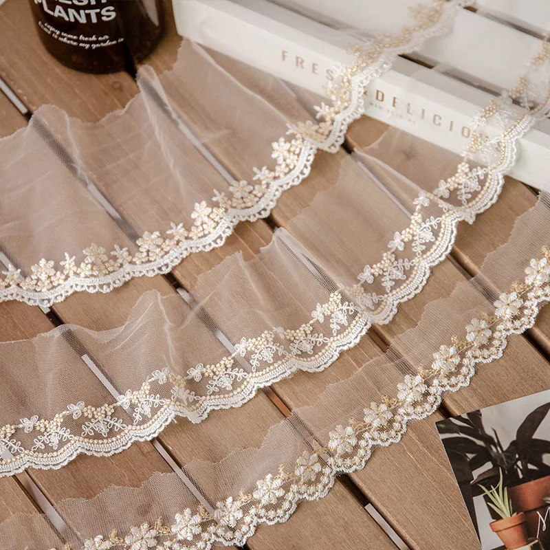 Hot Sale 7-9.5cm Wide Lolita Clothing Accessories Decoration Embroidery Lace For Skirt Sleeves