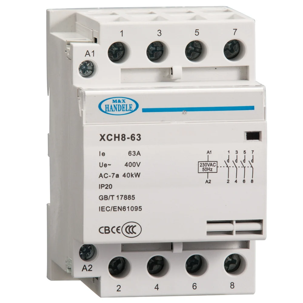 4P 32A 4NO modular ac contactor for house use