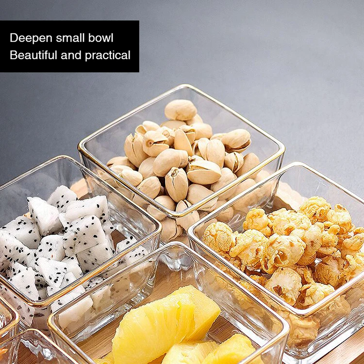Nordic light luxury creative home coffee table serving tray fruit snack melon seeds wooden frame fruit plate storage dish