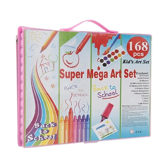 168Pcs Coloring Art Crayons Colored Pencils Kits for Kids Art Set Portable Drawing Painting Art and Crafts Supplies Gift