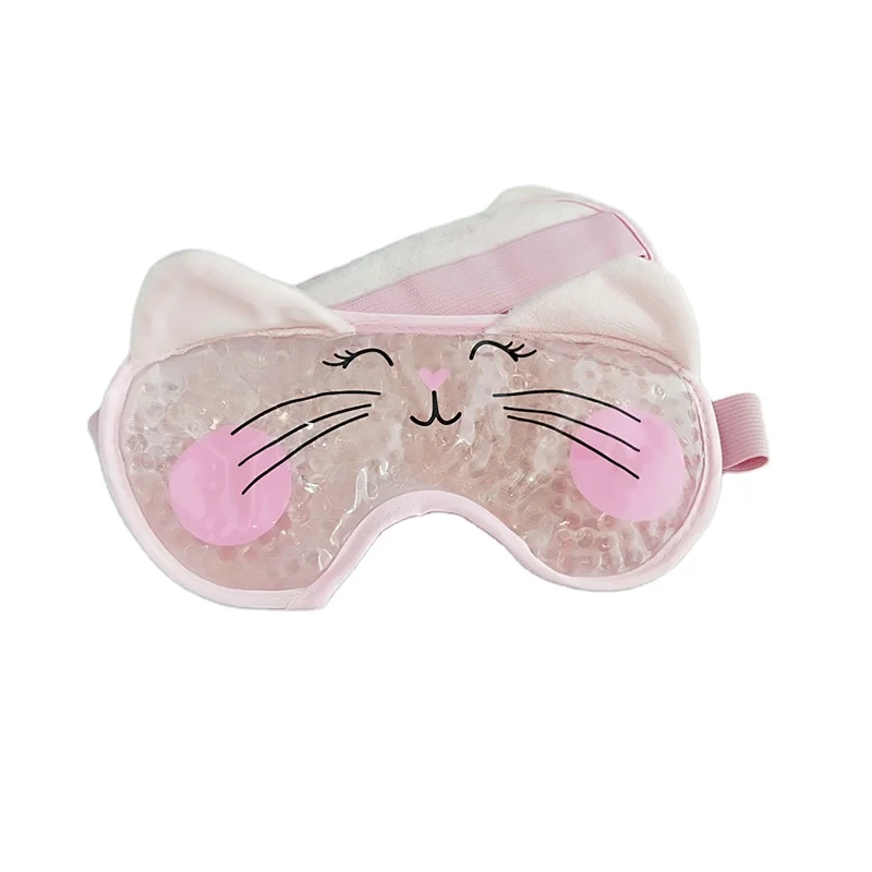 Factory Direct Cat Hot Cold Beads Gel Eye Mask Ice Pack Animal Shape with Soft plush