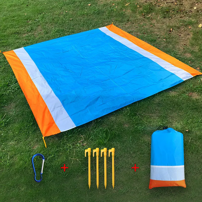 Roll Up Dual Layer Premium Blankets Sandfree Six Stakes Xxl Parachute Nylon Beach Blanket