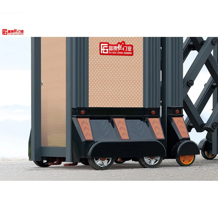 Customized aluminum retractable gate aluminum electric operated retractable gate automatic telescopic door with LED screen