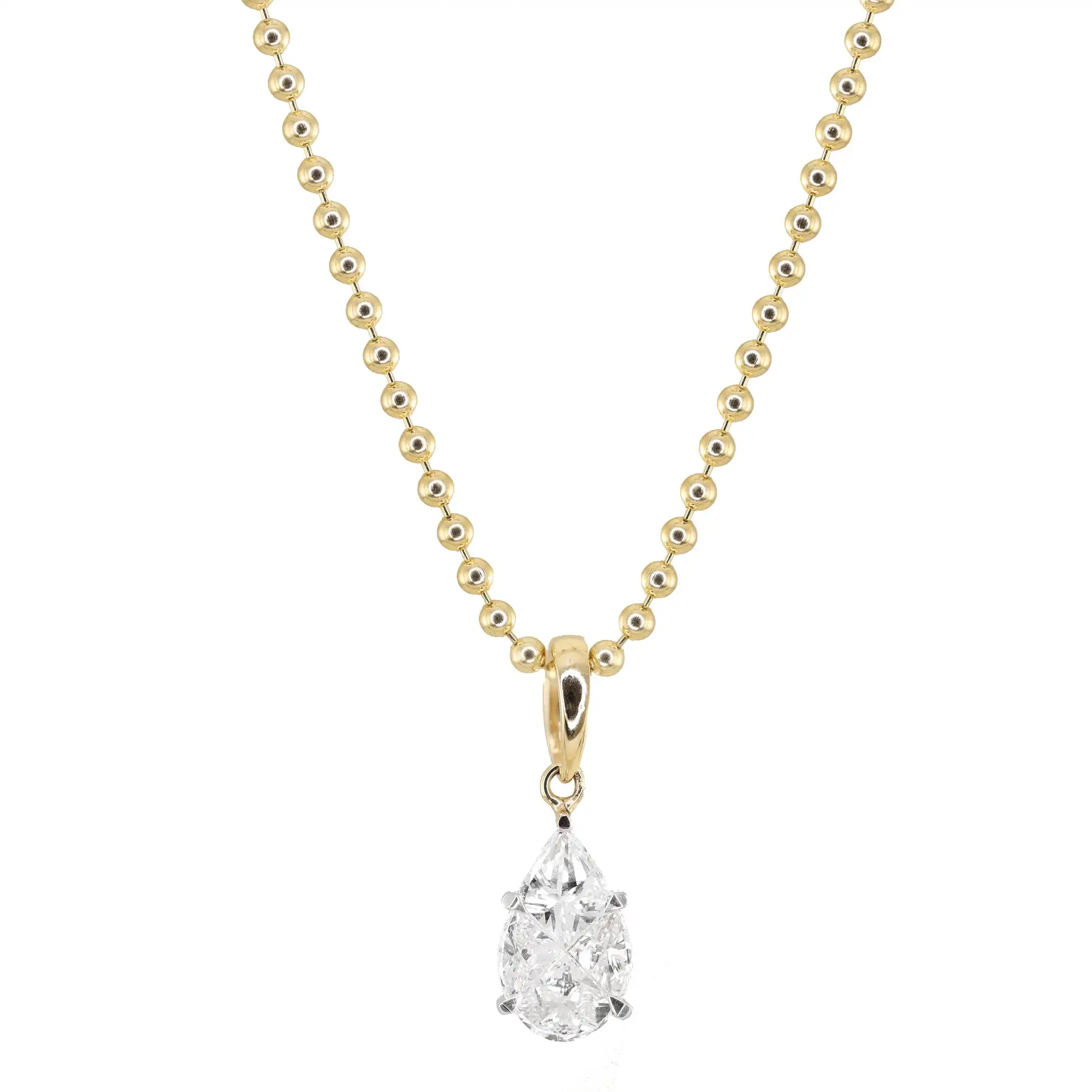 Slovehoony 925 Sterling Silver Cubic Zirconia Waterdrop Pendant Necklace Gold Plated Custom Pear Personalized Necklace For Girl