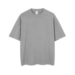 Wholesale 250G youth men 100% cotton tee shirt loose patchwork oversized washed vintage t shirts