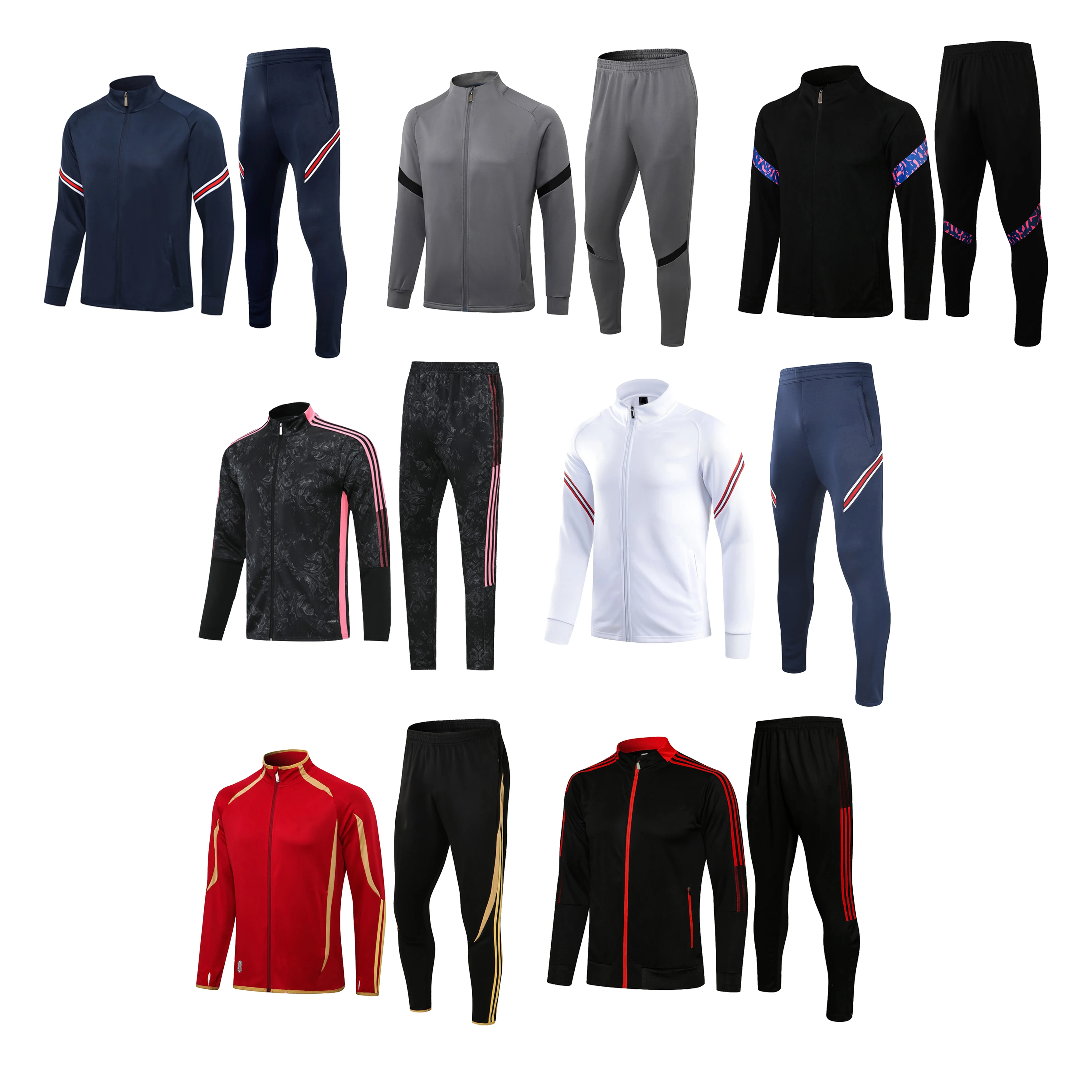 2024 High Quality Custom Soccer Jersey Football Jersey Training Uniform  Tracksuits For Men Soccer Tracksuit