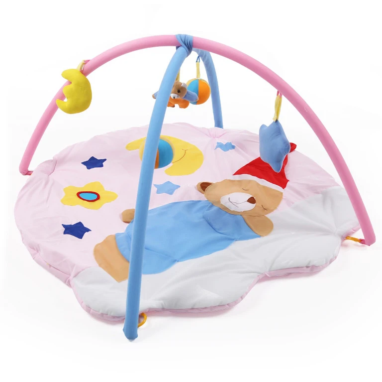 OEM Rattan Baby Play Gym Music Activity Floor Mat tapete para bebes Crawling Cow Baby Play Mat Gym Tummy Time  Baby Gym Play Mat