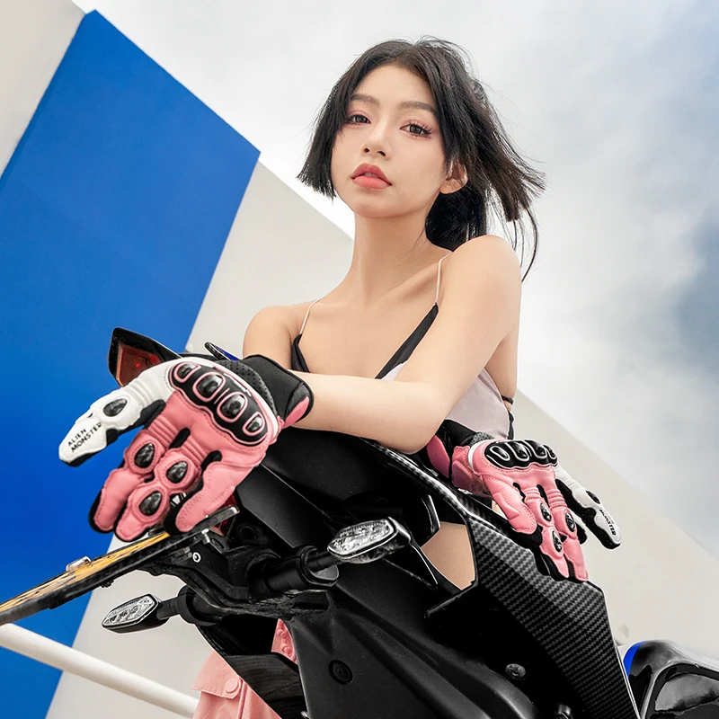 CE Touch Screen Riding Bike Gloves Motorcycle Men Carbon Fibre Guantes Moto Motorbike Gloves Riding