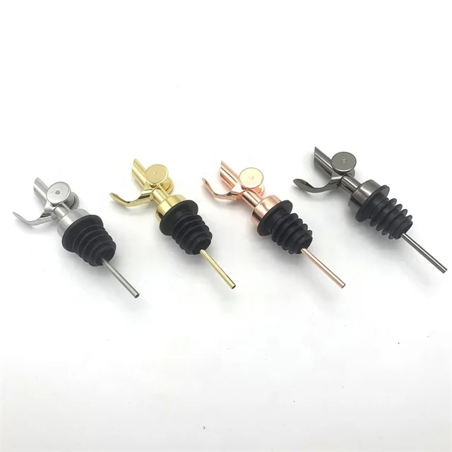 Bar Home Kitchen Stainless Steel Silver Rose Gold Copper Black Olive Oil Vinegar Wine Bottle Liquor Cork Spout Pourer